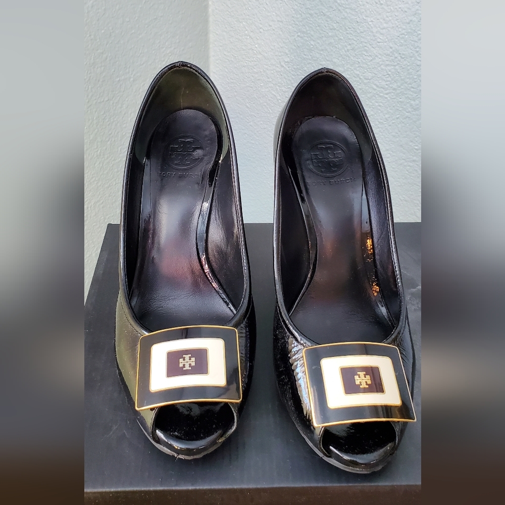 Tory Burch Patent Leather Wedges size 9